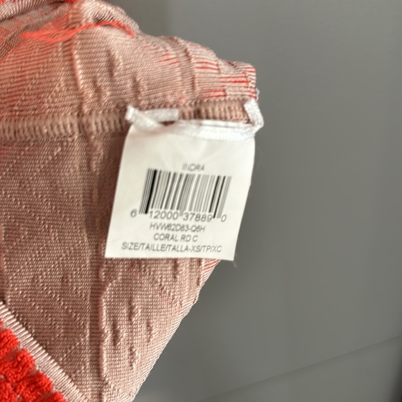 Herve Leger Indra Chevron Textured Bandage Mini Dress in Coral Size XS - Picture 7 of 10